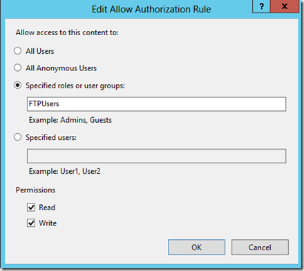 Edit Allow Authorization Rule