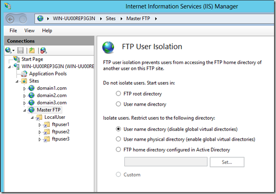 FTP User Isolation