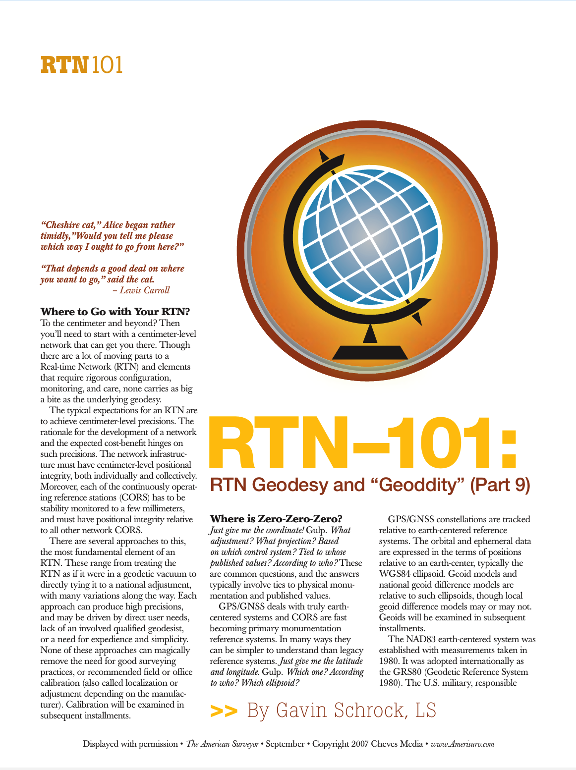 RTN Geodesy and “Geoddity”(Part 9)